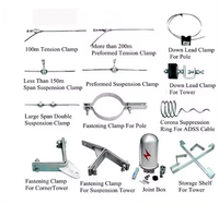 Powerline acier inoxydable cerceau boulons écrous pièces de télécommunication pour câble optique pôle fixation pince connecte les raccords