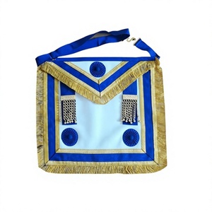 Pechera de Cuero de Cordero de Alta Calidad para Maestro Masón, Resistente al Agua, con Cuentas Bordadas a Mano y Pin de Seguridad, para Uso Diario - Product Image 1