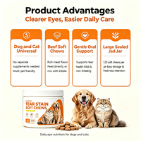Waylemo Tear Stain Soft Chews, compléments et vitamines pour chiens, soins de santé pour animaux de compagnie, pour la santé des yeux et le soutien immunitaire, 120 unités
