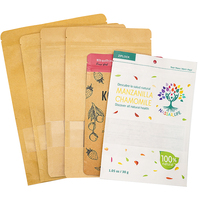 Sacs en papier kraft biodégradables à fermeture éclair, imprimés sur mesure, 50g, 100g, 250g, pour aliments pour animaux lyophilisés, pochettes en papier kraft brun