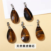 Pendentif en pierres précieuses personnalisées fermoir en argent mélange naturel cristal de quartz goutte d'eau pierre à facettes pendentifs sculptés à vendre