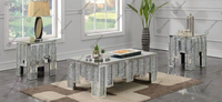 Table basse avec miroir, diamant en écrasé, de luxe moderne, Table basse, vente en gros,