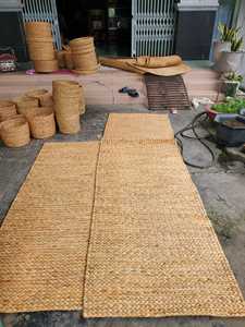 Chemin de table en jacinthe d'eau tressé à la main, esthétique bohème, pour décoration de lit, tapis de table en paille tressée, accessoire de maison durable de style ferme - Product Image 5