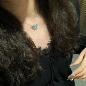 Collar con Colgante de Hebilla de Paz, Corona Pequeña, Blanco Hielo, Estilo Chino Nuevo, Plata Pura S925, Cristal de Alta Claridad, para Usar con Suéter - Product Image 2