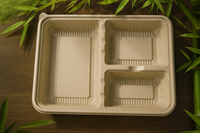 Plateau alimentaire jetable en gros écologique dégradé assiettes jetables et boîte de récipient alimentaire assiettes de restaurant
