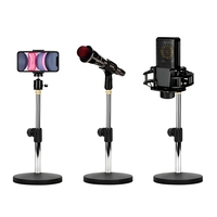 Support de microphone à disque tout métal, avec ou sans fil, capacité radio, micro de conférence, banc de bureau, support de table.