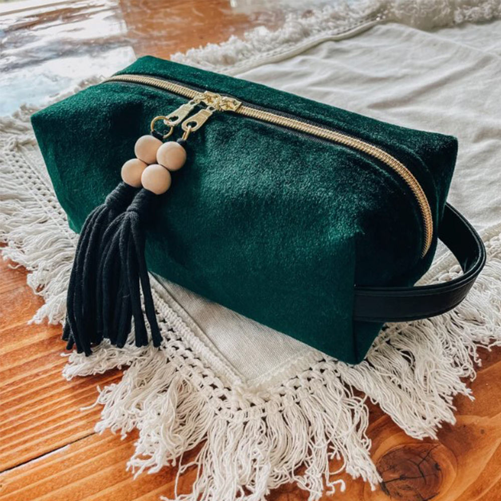 Venta al por mayor de moda maquillaje cosméticos bolsa verde de