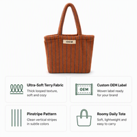 Sac fourre-tout de luxe personnalisé en tissu éponge pour femme, rayé, à bandoulière, pour la plage, les voyages, la natation, l'été, vente en gros