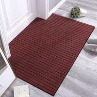 Tapis d'entrée rayé antidérapant de qualité supérieure, résistant et durable, avec support en PVC, facile à nettoyer, absorption de l'eau, antidérapant, en polyester