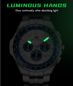 Reloj de Cuarzo Deportivo para Hombre MINI FOCUS MF0613G, Cronógrafo, Resistente al Agua, Correa de Acero Inoxidable, Novedades de Moda 2026 - Product Image 6