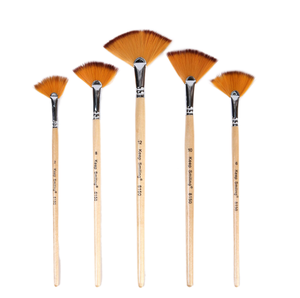 Gardez le sourire 5pcs bicolore Nylon laine cuivre Tube en forme d'éventail professionnel huile <span class=keywords><strong>aquarelle</strong></span> acrylique ensemble - Product Image 2