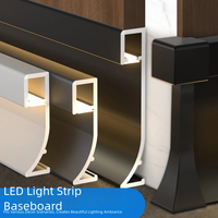 Système d'éclairage linéaire pour plinthe en alliage d'aluminium avec bande LED, finition anodisée, installation facile, hôtel, appartement