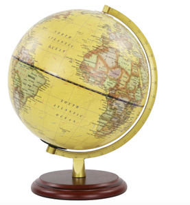 Globo Terrestre con Righello, Distretti Politici, in Alluminio con Luce e Base in Legno, Diametro 20CM, Globo Mappamondo per l'Insegnamento della Geografia, Simbolo di Solidarietà - Product Image 2