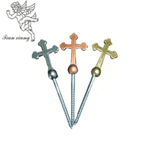 Vis à cercueil de style américain de haute qualité en gros TX-10Y # Clous à tête cruciforme 007, pièces de quincaillerie funéraire pour cercueil TianXiang