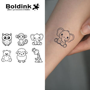 Colección Más Reciente de Boldink 2026: Pegatinas de Tatuajes Semipermanentes Resistentes al Agua por 2 Semanas, Adorables Diseños de Animales, Perfectas para Niños - Product Image 1