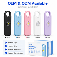 Alarme personnelle OEM&ODM 130 dB avec lumière stroboscopique, appel SOS d'urgence, localisation GPS, rechargeable, porte-clés d'autodéfense pour femmes