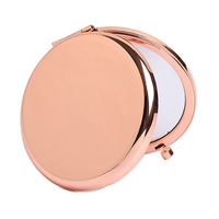 Miroirs de poche compacts en or, or rose et argent pour cadeaux de mariage, vente en gros, logo personnalisé au laser