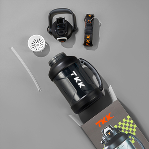 Bouteille d'eau de sport Tritan sans BPA de 2000 ml (64 oz) en gros, écologique, pour camping, gym, fitness, avec paille et marqueur de temps - Product Image 4