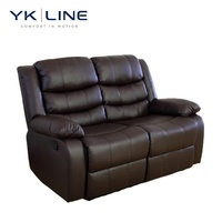 Canapé 2 places en similicuir noir personnalisé, fauteuil inclinable en cuir pour salon