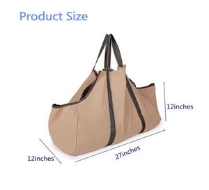 Échantillon Gratuit Grand Sac de Transport en Toile pour Bûches, Porte-Bûches d'Intérieur pour Cheminée, Sac de Transport de Bois de Chauffage - Product Image 2