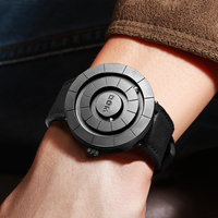 Montres DOM 1753, design tendance et créatif, mouvement à quartz, étanches pour la vie quotidienne, bracelet en cuir véritable, montres-bracelets pour hommes