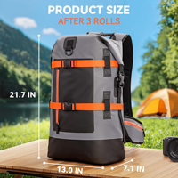 Sac étanche de 40 L en bâche PVC 500D avec logo personnalisé, fermeture éclair et poche, idéal pour les voyages et la randonnée