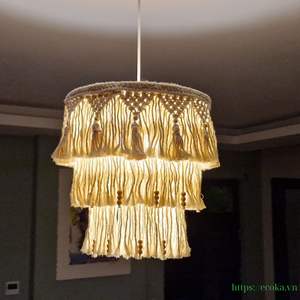 Accessoires de décoration suspendus en coton tissé 100% avec franges en feuille respirante pour lustre, mariage, anniversaire et fête - Product Image 5