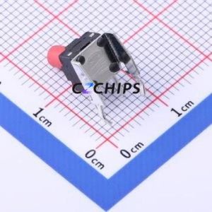 TSG008A09526A04 Tactile Switch Through hole Component (THT) Switch Single Pole Single Throw Round Button 2.6N Right Angle Insert - Product Image 2