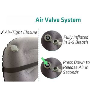 Cuscino da Viaggio Gonfiabile Ergonomico a Mezzaluna, Leggero e Confortevole, Antiscivolo, per Campeggio e Escursionismo - Product Image 5