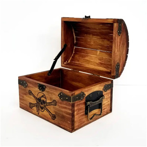 Thông cướp biển kho báu ngực phong cách cổ điển ngực lưu niệm tài liệu lưu trữ đạo cụ trang trí hộp cổ điển với khóa - Product Image 5