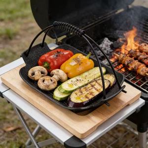 Plat de service créatif et portable en fonte, <span class=keywords><strong>pour</strong></span> cuisson suspendue, grillades, steak, barbecue coréen, usage domestique et restaurant - Product Image 3