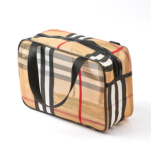 Pvc Mesh Cosmetic <b>Bag</b> Rectangle Travel <b>Toiletry</b> Storage Waterproof Easy Clean Makeup Organizer For Trip - Product Image 2