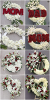 Arrangements floraux funéraires de haute qualité, couronne de roses et de œillets artificiels pour la décoration des tombes et des cimetières