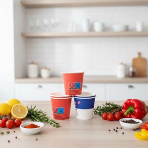Gobelets en carton à paroi simple de petite taille (2,5 oz, 3 oz, 4 oz) avec logo personnalisé – Promotion de Noël – Emballage alimentaire - Product Image 2