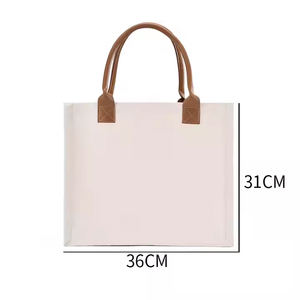 Sac fourre-tout en toile personnalisé avec logo, de haute qualité, durable, imperméable, laminé, en coton, pour cadeaux, promotionnels, avec poignée en PU, fabriqué en Chine - Product Image 3
