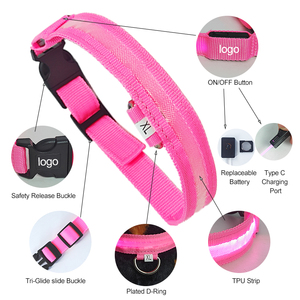Hersteller Custom Fashion <span class=keywords><strong>TPU</strong></span> Material Elektronisches Leuchten Hunde halsband Nachts icherheit Wiederauf lad bares leuchtendes LED-Haustier halsband - Product Image 3