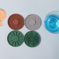 Tapis de tasse rond en Silicone, dessous de verre, antidérapant, isolant, support pour boisson chaude, accessoires de cuisine à domicile, 1 pièce