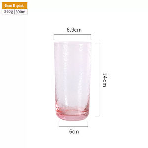 Martillo azul Rosa redondo sublimación frío personalizado al por mayor personalizado único agua jugo café taza de vidrio - Product Image 6