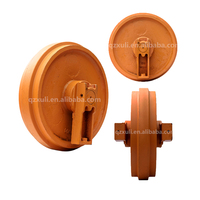 Rueda Guía Delantera para Miniexcavadora ZMC SK100, Material 45Mn, Color Negro/Amarillo