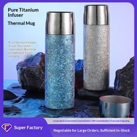 Thermos en titane pur, tasse à double paroi sous vide avec infuseur pour thé et eau, design haut de gamme, cadeau idéal, design à côtés droits
