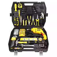 Ensemble de 108 outils pour le travail du bois, l'électricité et l'entretien, perceuse à percussion électrique, perceuse électrique incluant marteau, clé à chocs, scie, prêt pour l'OEM