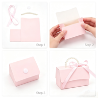 Boîte cadeau de luxe, kit DIY, élégante boîte à bonbons en papier avec poignée en perles, emballage cadeau exquis pour mariage, anniversaire, fête