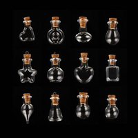 Vente en gros de mini flacons en verre uniques, petits flacons à vœux avec bouchon en liège pour bricolage, cadeaux de fête et décoration intérieure