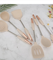 Ensemble d'ustensiles de cuisine en silicone multicolores avec support, spatule de cuisson, louche à soupe, idéal pour la maison et compatible avec les ustensiles de cuisson