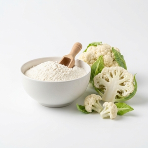 Poudre de chou-fleur biologique premium - Poudre de chou-fleur déshydratée 100% pure et naturelle pour la pâtisserie cétogène et la cuisine faible en glucides - Product Image 1