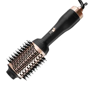 Factory price 3-in-1 Professional Round Electric Rotating Hot Heat Air Hair Dryer Brush Straightener Comb Blowout Brush