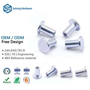 Rivet semi-tubulaire en aluminium à tête plate M3-M8 personnalisé, certifié ISO 9001, pour capteurs, assemblage automobile, service OEM - Product Image 1