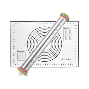 2024 nóng bán Chất lượng cao cán <span class=keywords><strong>pin</strong></span> với Silicone mat thép không gỉ nhà bếp Phụ kiện cho Pastry & bánh sử dụng - Product Image 4