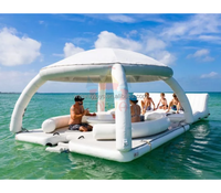 Plate-forme de loisirs personnalisée île aquatique flottante gonflable avec tente