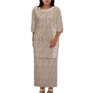 <span class=keywords><strong>Abito</strong></span> Puletasi Polinesiano Samoano Tribale a <span class=keywords><strong>Maniche</strong></span> <span class=keywords><strong>3</strong></span>/<span class=keywords><strong>4</strong></span>, Casual, Taglie Forti, Lungo Maxi, Set Due Pezzi con Gonna, Vita Naturale - Product Image 6